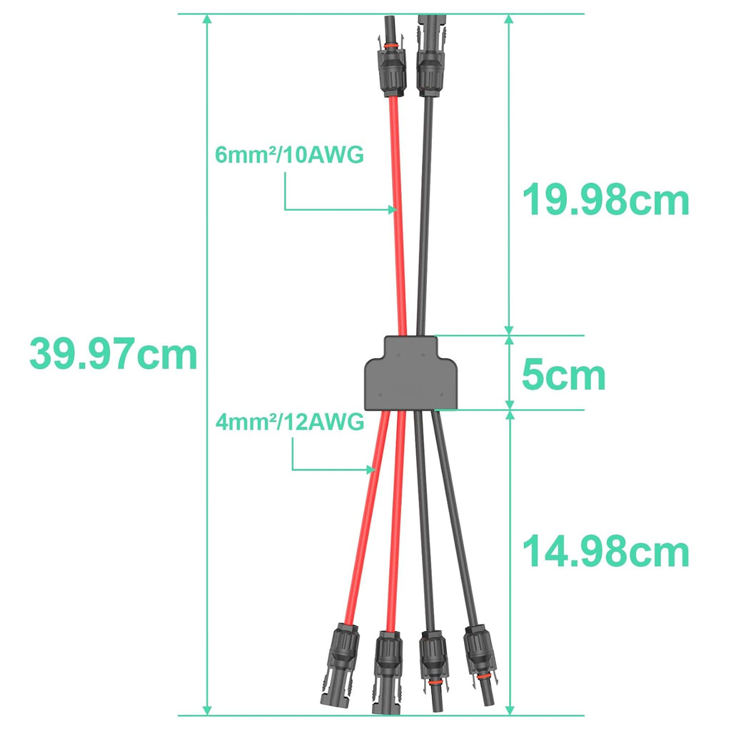 Solarpanel Kabel Solarkabel 2Y4 2Y6 2Y8  Verteiler Male Female Connector Photovoltaik Steckverbinder