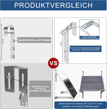 Laden Sie das Bild in den Galerie-Viewer, 2PCS Einstellbar Solarpanel Halterung Haken Balkon, Geländerhalterung Balkonkraftwerk für Solarmodul Balkon &amp; Flachdach,Edelstahl Haken für Balkongeländer Halter,Solarmodul Halterung Photovoltaik