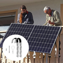 Laden Sie das Bild in den Galerie-Viewer, 2 Stück Edelstahl Solarmodul Halterung Balkonkraftwerk, Balkonhaken Solarpanel Halterung Balkon Passend für Runde Balkongelände, PV Halterung Geländer Haken Solar Balkonhalterung