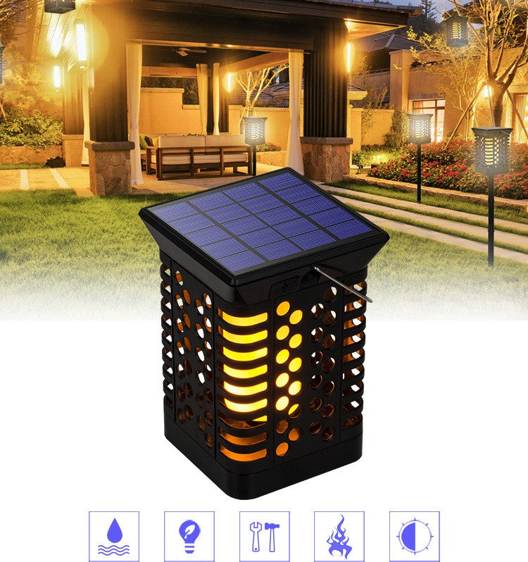 GROßE Solar 75LEDs Garten Flammen Fackeln  gartenfackeln für außen wasserdicht IP45, Automatische Ein/Aus für Garten, Hof, Balkon, Auffahrt, Weg