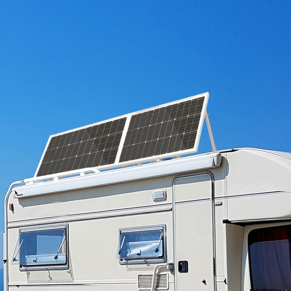 m4solar M01 Solarmodul ALU Solarmodul Halterung,Photovoltaik Aufständerung Balkonkraftwerk Halterung Solarpanel Befestigung Flachdach, Wand, Boot, Wohnmobil, senkrecht -Neigungswinkel:20-70°