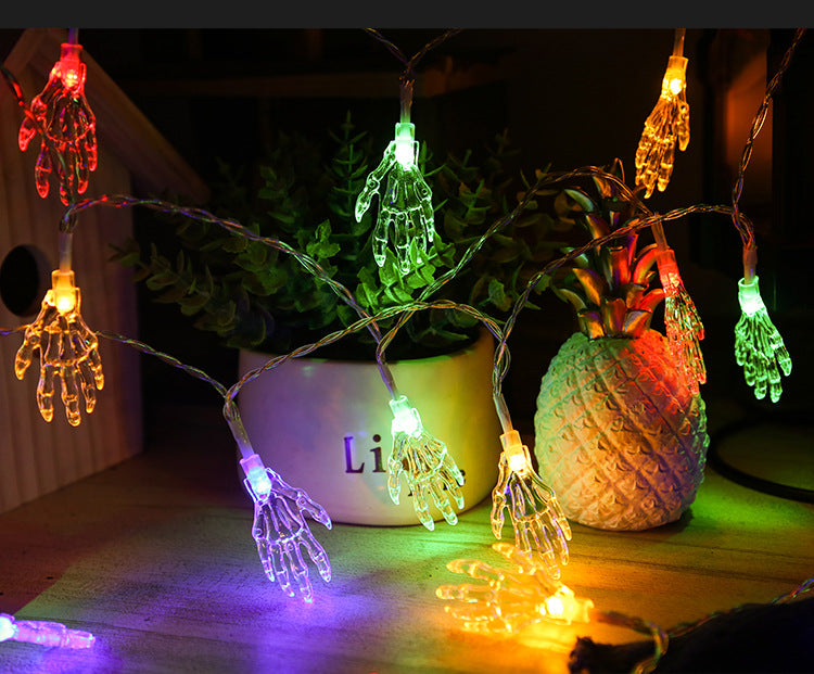 Solar LED Schädel Hände 6 Farben Halloween Deko Halloween Licht Outdoor Halloween Lichter Urlaub Dekorative Licht Wasserdicht Lichter für Garten Hof Glowing Schädel Hände Garten Rasen Lampe