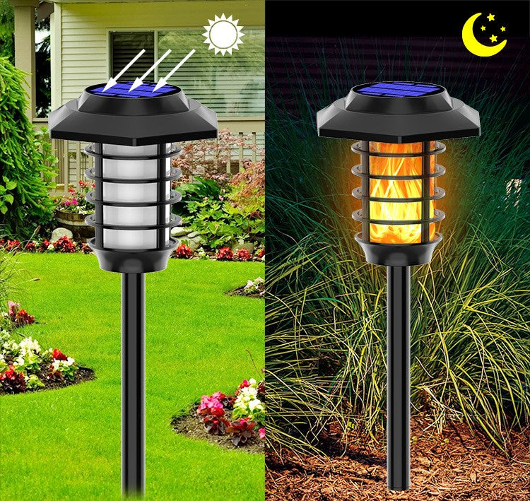 1/2 pcs GROßE Solar 66LEDs Garten Flammen Fackeln  gartenfackeln für außen wasserdicht IP45, Automatische Ein/Aus für Garten, Hof, Balkon, Auffahrt, Weg