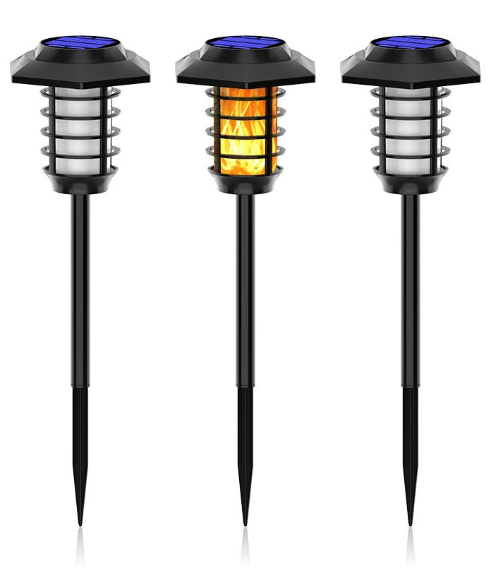 1/2 pcs GROßE Solar 66LEDs Garten Flammen Fackeln  gartenfackeln für außen wasserdicht IP45, Automatische Ein/Aus für Garten, Hof, Balkon, Auffahrt, Weg