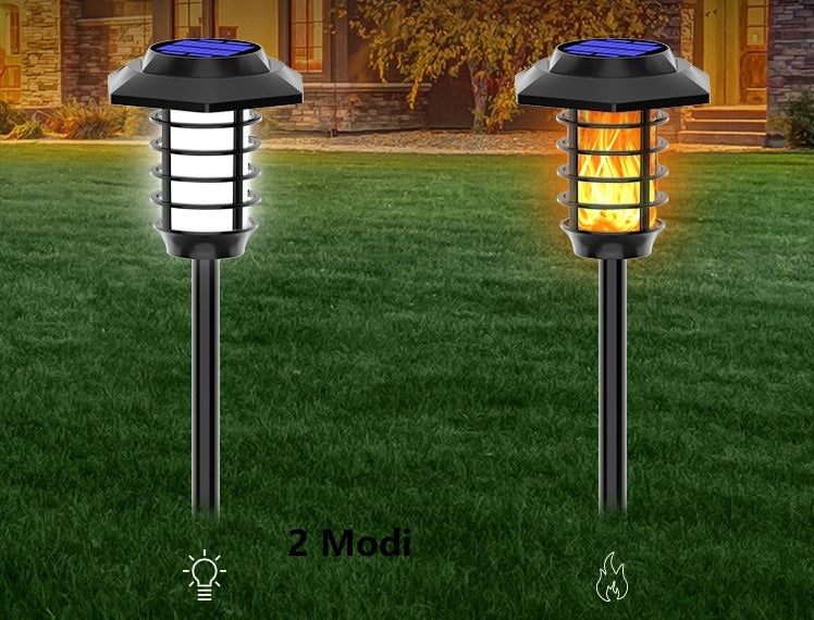 1/2 pcs GROßE Solar 66LEDs Garten Flammen Fackeln  gartenfackeln für außen wasserdicht IP45, Automatische Ein/Aus für Garten, Hof, Balkon, Auffahrt, Weg