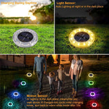 3/4/6/8 pcs Solar Bodenleuchte  Solarleuchten für Außen, 18 Leds Solar Gartenleuchten, IP67  Wasserdicht Bodenleuchte Solarleuchten Garten, Außenleuchte für Auffahrt/Rasen/Gehweg/Patio