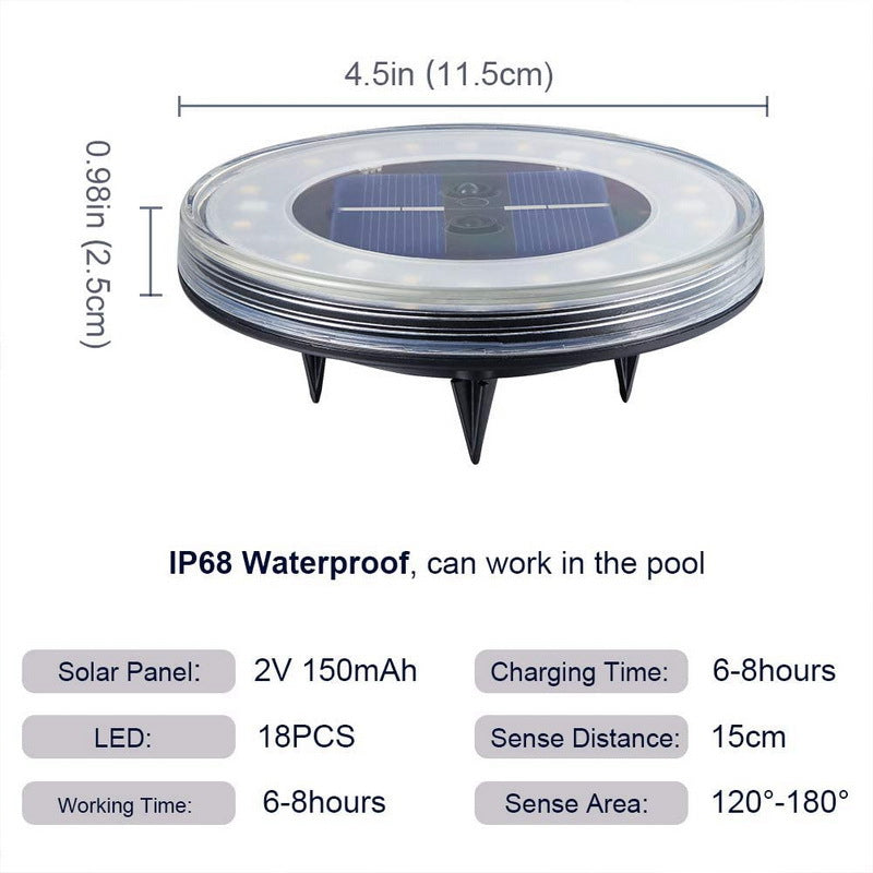 3/4/6/8 pcs Solar Bodenleuchte  Solarleuchten für Außen, 18 Leds Solar Gartenleuchten, IP67  Wasserdicht Bodenleuchte Solarleuchten Garten, Außenleuchte für Auffahrt/Rasen/Gehweg/Patio