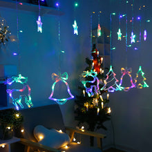 Laden Sie das Bild in den Galerie-Viewer, Solar Lichterkette mit 12 LED Kugel /Elch, Weihnachtsbaum, Glocke Model Lichtervorhang 3Meter Lichtervorhang 8 Modi Innen &amp; Außenlichterkette Wasserdicht Dekoration für Weihnachten