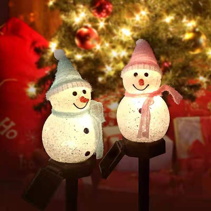 Solar Snowman Leuchten wasserdichte Rasenstöcke Leuchten Weihnachtsdekorationen Rote Solar Outdoor Stake Leuchten, Solar Schneemann Rasen Licht, Schneemann Garten Solarlicht,