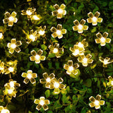 Solar Lichterketten Außen Garten, 6.5/7/11/12M 30/50/60/100 LED Blühen Blume Wasserdicht Solar Power Lichterketten Dekor Festival Buntes Licht für Party Hochzeit Patio Weihnachten Dekoration