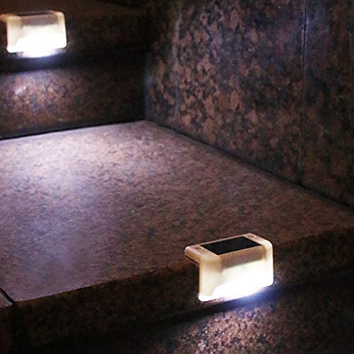 8/10/12/14pcs Schwarz/Braun/Weiss Solar Stufenlicht lampen für Außen Garten,  Wegbeleuchtung LED Solar Beleuchtung ,Wasserdichte Dekoration,Treppe,Gartenwege