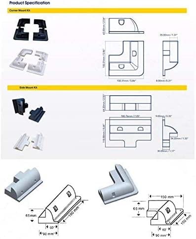 4er/5er/6er/7er Weiss/Schwarz ABS Solarpanel Mounting Side Brackets SolarPanel Mounting Bracketsfür Holzrahmen, Wohnmobil, Boot, Wohnmobil, Wohnwagen, Haube UV Resistant