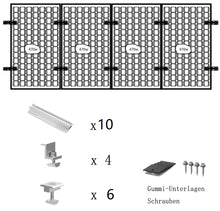 Laden Sie das Bild in den Galerie-Viewer, Aitesen GFBZ012  Solarmodul Alu Halterung Befestigungs-Set für1/2/3/4/5/6/7/8/9/10 x Solarmodul Befestigungssystem Trapezblech PV Befestigungsschiene,