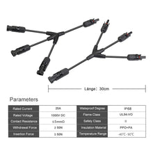 Laden Sie das Bild in den Galerie-Viewer, Solarpanel Kabel Solarkabel 1Y2 1Y3 1Y4 Verteiler Male Female Connector Photovoltaik Steckverbinder