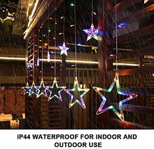 Laden Sie das Bild in den Galerie-Viewer, Solar Lichterkette mit LED Kugel 12 Stern-Mond Stern-Stern Sterne Mond Lichtervorhang 123 Leuchtioden Lichtervorhang 8 Modi Innen &amp; Außenlichterkette Wasserdicht Dekoration für Weihnachten