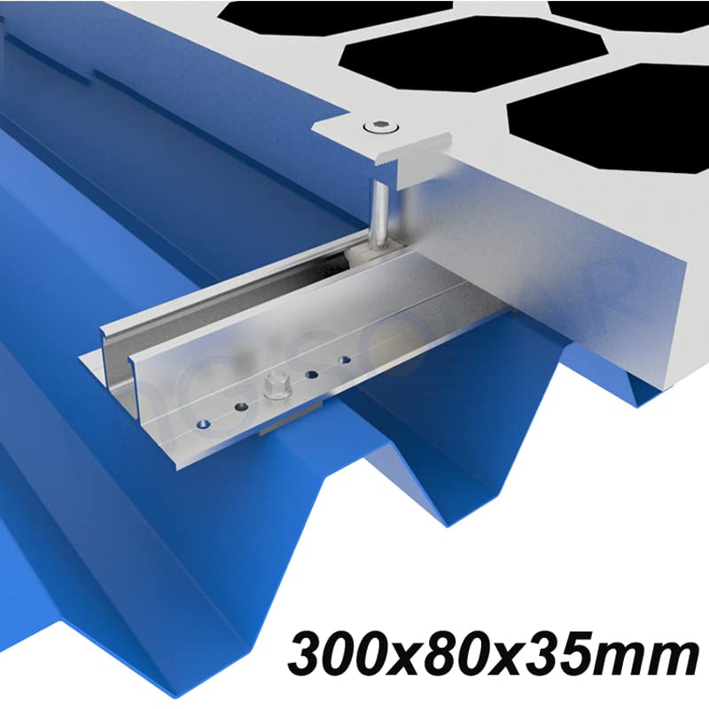 Aitesen GFBZ012  Solarmodul Alu Halterung Befestigungs-Set für1/2/3/4/5/6/7/8/9/10 x Solarmodul Befestigungssystem Trapezblech PV Befestigungsschiene,