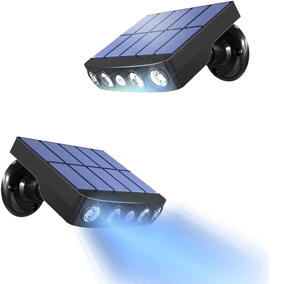 Solar Aussenlampe mit bewegungsmelder,solar lampions außen wetterfest,360° Montage einstellbar Nachahmung der Überwachung ,4W