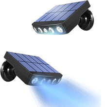 Laden Sie das Bild in den Galerie-Viewer, Solar Aussenlampe mit bewegungsmelder,solar lampions außen wetterfest,360° Montage einstellbar Nachahmung der Überwachung ,4W