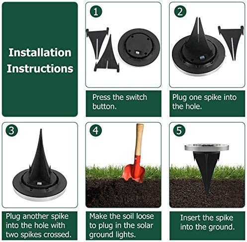 Solar Bodenleuchten 4/6/8 Stück, 12 LEDS Solarlampen für Außen, Gartenleuchte Solar IP65 Wasserdicht Warmweiß Led Gartenleuchten Solar für Rasen/Auffahrt/Gehweg/Patio/Garden Solarleuchte [Energieklasse A+]