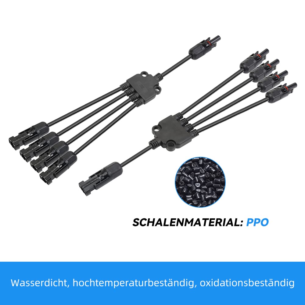 Solarpanel Kabel Solarkabel 1Y2 1Y3 1Y4 Verteiler Male Female Connector Photovoltaik Steckverbinder