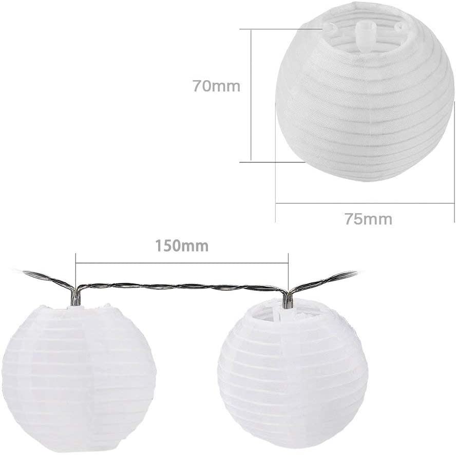 Solar Lichterkette Lampion Außen 3.5/5/6.5/7 Meter 10/20/30/50 LED Laternen 8 Modi  Wasserdicht Solar Beleuchtung für Garten, Hof, Hochzeit, Fest Deko