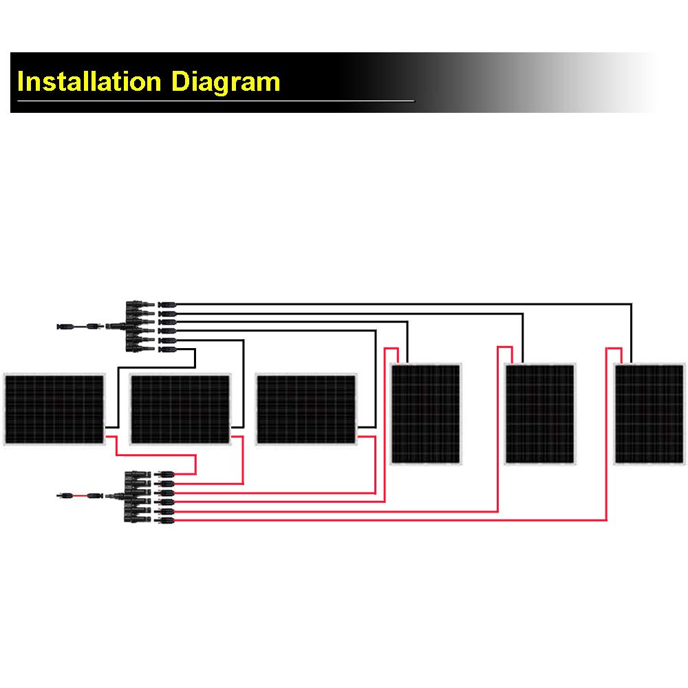 1 Paar Solar Abzweigverbinder 4T/5T/6T Solar Panel Abzweigkabel Steckverbinder für die Solarenergietechnik Verbinder