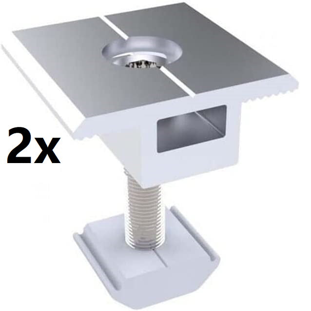 Aitesen 1/2/4/10/20/50 pcs 30/35/40/45/50mm Photovoltaik Solar Panel Alu Halterung ZJ001 Mittelklemmen Aluminiumlegierung Solarmodul-Montagehalterungen Mittelklemme T-förmige Mittelklemme für gerahmte Panels