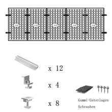 Laden Sie das Bild in den Galerie-Viewer, Aitesen GFBZ012  Solarmodul Alu Halterung Befestigungs-Set für1/2/3/4/5/6/7/8/9/10 x Solarmodul Befestigungssystem Trapezblech PV Befestigungsschiene,