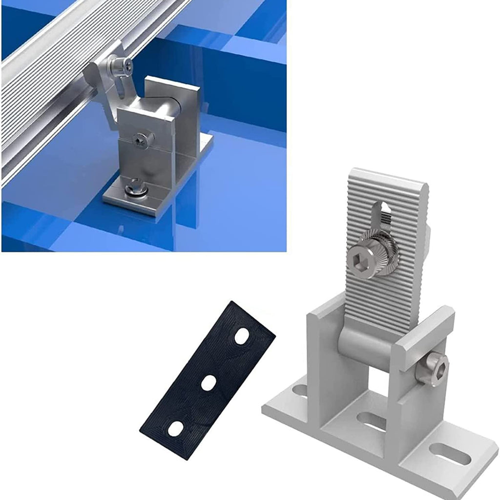 Aitesen Solarmodul Halterung 2/4 Stück Einstellbare Photovoltaikhalterung Solarpanel Aluminiumlegierungshalterung mit Drehbar Winkelhalterung Aluprofil-Zubehör Solar Befestigung Vario Konsole PV Aufständerung