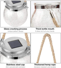 Load image into Gallery viewer, 2/4/6 Pcs+ 4 Colors Solar Lanterns for Outdoor Garden, 30 LED Solar Glass Lights Decoration, IP65 Waterproof Outdoor Solar Lanterns, Solar Lamps for Outdoor Garden Decoration, Party, Patio 