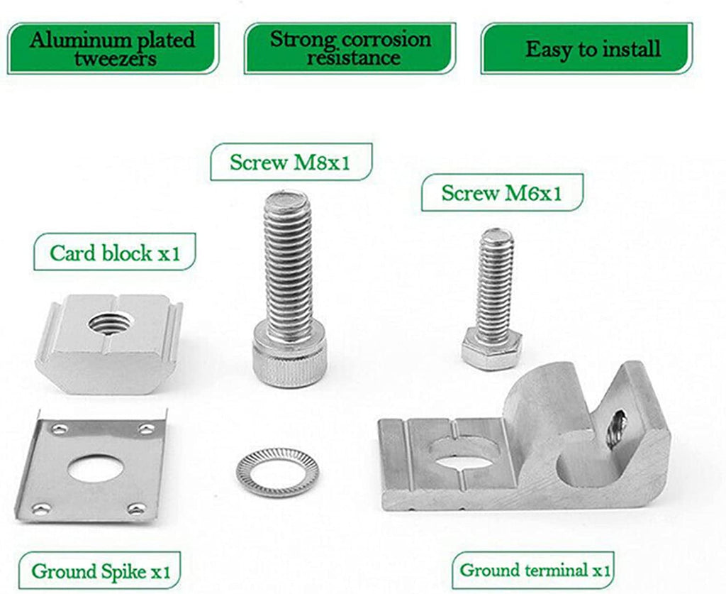 Aitesen 4/6/10/20/50  x Solarmodul-Montagehalterung, Klemmen Erdungsösen Befestigungen, Photovoltaik Unterstützung