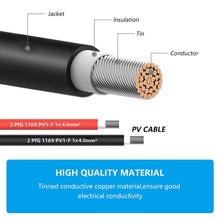 Laden Sie das Bild in den Galerie-Viewer, Solarkabel Verlängerung 4mm² / 6mm² 1-10m Solarpanel Adapterkabel,Solarkabel Verlängerung ,Beide Seiten M-C-4 Solarstecker Solarkabel-Verlängerungskabel,für stecker solaranlage Solarzellen Photovoltaik Montage