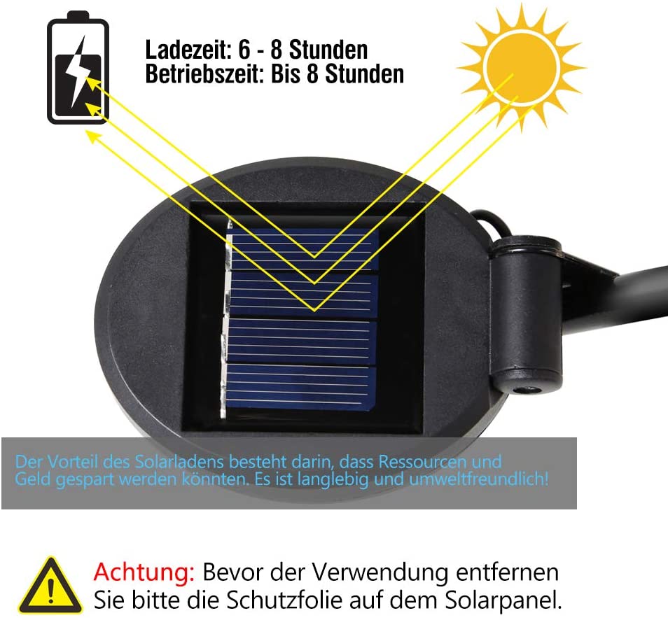 Solarlampe für Außen,  Metall Mond-Form Solarleuchten LED Stake Dekorative Gartenfahlständer Solarleuchten im Freien Gartendeko für Terrasse, Weg, Hof, Rasen, Warmwhite