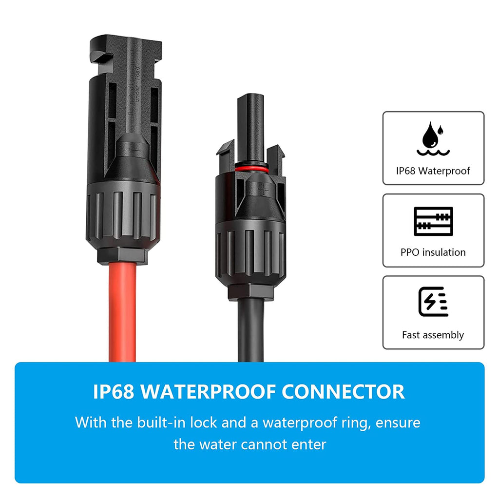 Solarkabel Verlängerung 4mm² / 6mm² 1-10m Solarpanel Adapterkabel,Solarkabel Verlängerung ,Beide Seiten M-C-4 Solarstecker Solarkabel-Verlängerungskabel,für stecker solaranlage Solarzellen Photovoltaik Montage