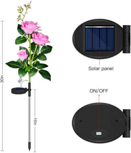 Laden Sie das Bild in den Galerie-Viewer, 2/4 x Solarleuchten für Außen, Solar Rose mit 3 Farben Blume Licht für Garten , Solarrosen Wasserdicht Solarlampe für Balkon, Spazierweg Garten, Balkonkasten,Blumenkästen und Terrasse Dekoration