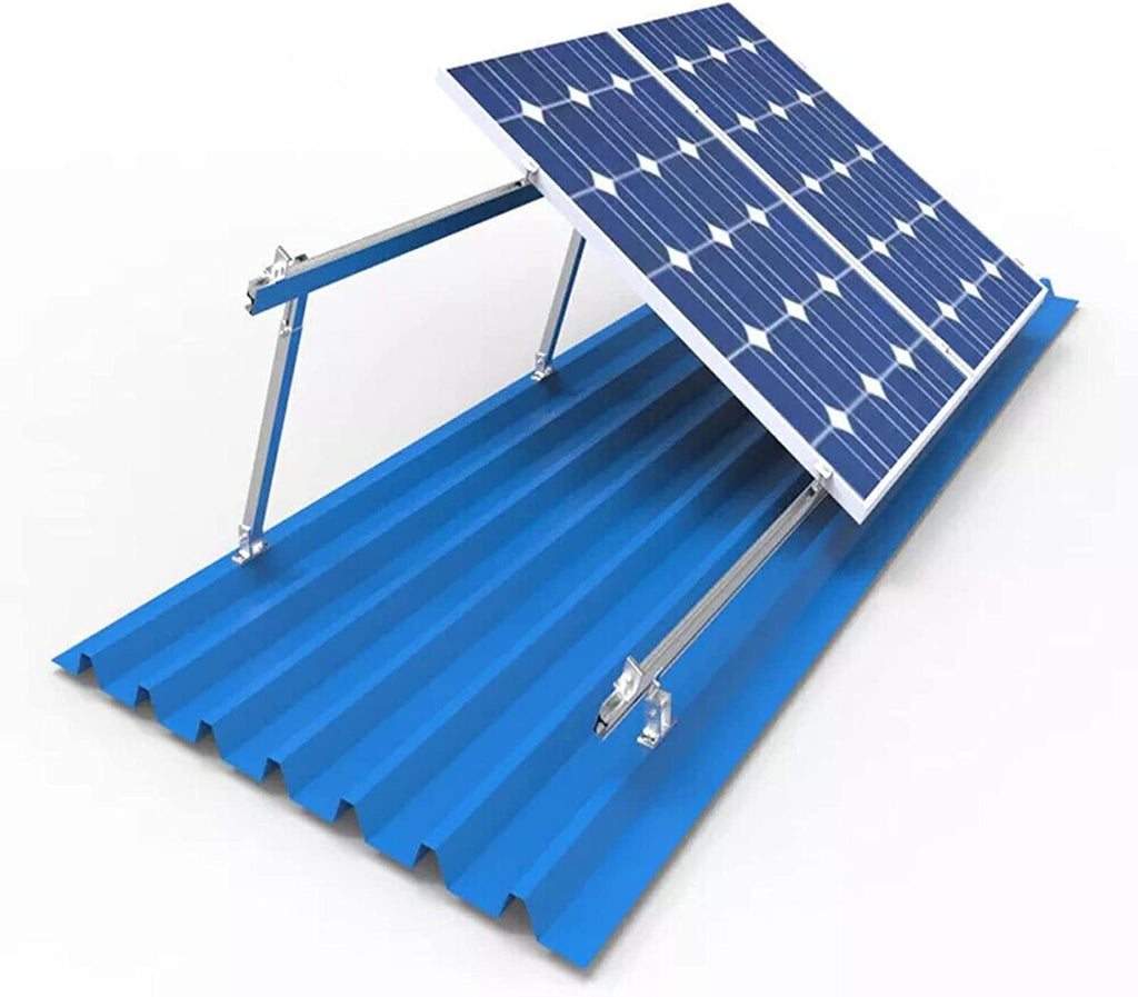 Aitesen Solarmodul Halterung 2/4 Stück Einstellbare Photovoltaikhalterung Solarpanel Aluminiumlegierungshalterung mit Drehbar Winkelhalterung Aluprofil-Zubehör Solar Befestigung Vario Konsole PV Aufständerung