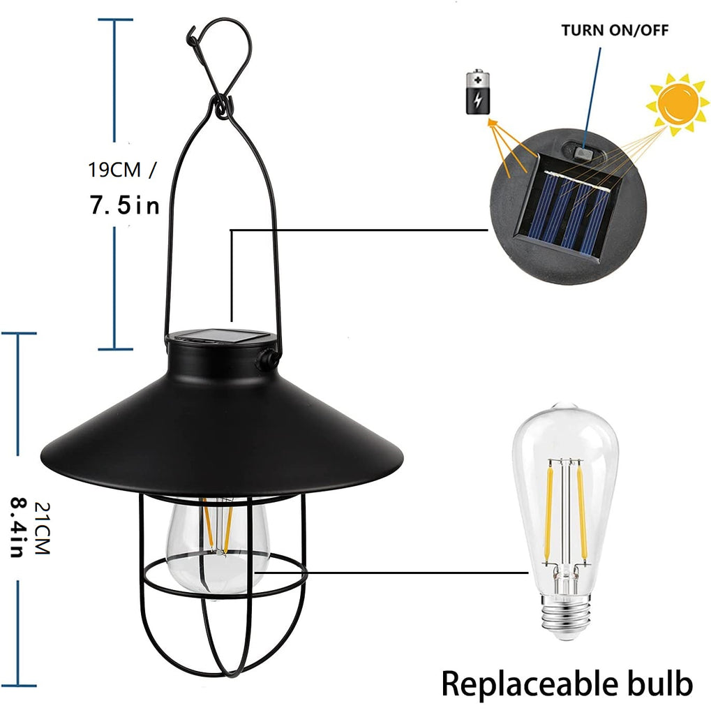 Solarlaterne für Außen Hängend Vintage Metall Solarleuchten Gartenleuchte mit Warmen LED-Lampen für Outdoor Garten Hof Terrasse Baumdekoration, Solar Landschaftsbeleuchtung