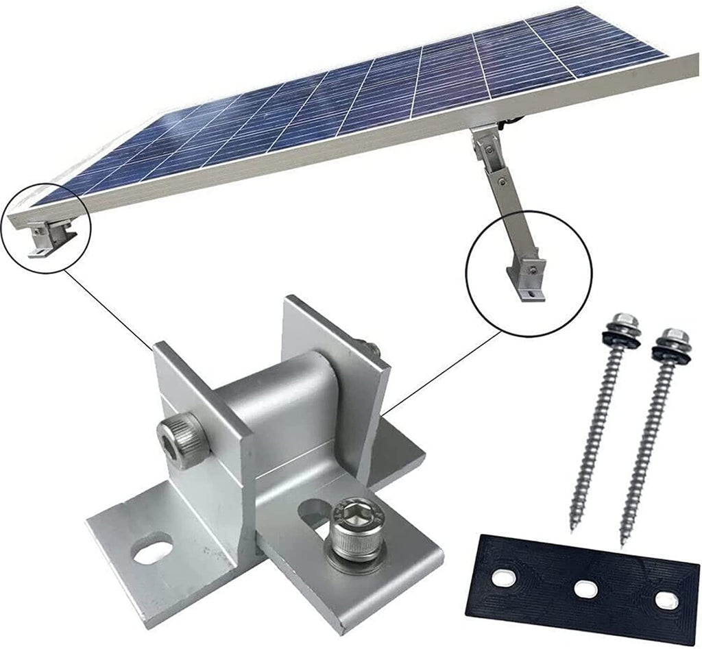 Aitesen Solarmodul Halterung 2/4 Stück Einstellbare Photovoltaikhalterung Solarpanel Aluminiumlegierungshalterung mit Drehbar Winkelhalterung Aluprofil-Zubehör Solar Befestigung Vario Konsole PV Aufständerung