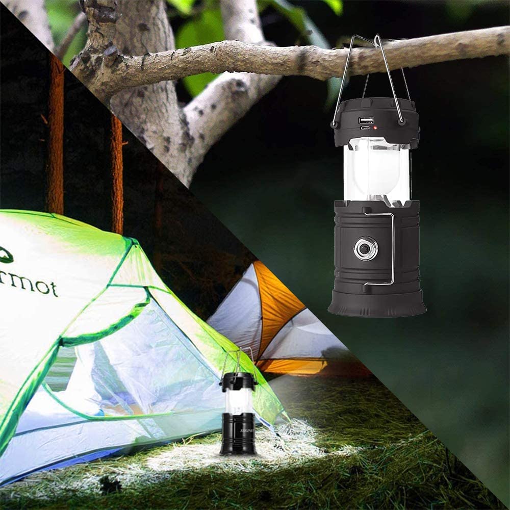 2/3 Stück Campinglaterne, Solarlaterne, Taschenlampen zum Aufladen für Telefon, wiederaufladbare USB-LED-Campinglaterne, zusammenklappbar und tragbar für Notfälle, Hurrikane, Stromausfall, Sturm