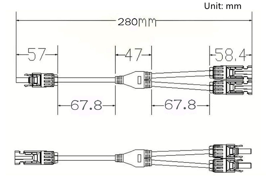 Solarpanel Kabel Solarkabel 1Y2 1Y3 1Y4 Verteiler Male Female Connector Photovoltaik Steckverbinder