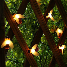 Laden Sie das Bild in den Galerie-Viewer, Solar Lichterkette Aussen, 30/50/60/100LED Honigbienen Lichterkette Warmweiß Wasserdichte 8 Modi Lichterkette Außen/Innen , Dekorativ für Garten, Rasen, Terrasse, Sommerfest, Party, Feiertag