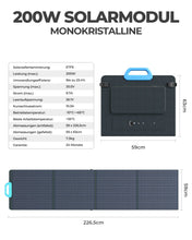 Laden Sie das Bild in den Galerie-Viewer, BLUETTI 200W Solar Panel, PV200 Faltbar Solarmodul für Tragbare Solargeneratoren, Photovoltaik Modul Solaranlage für netzunabhängiges System, für Garten Balkon Wohnwagen nach außen