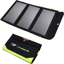 Laden Sie das Bild in den Galerie-Viewer, ALLPOWERS 5V 21W Solar Panel, Tragbares Solarladegerät, 3 USB-Ausgangs &amp; 2 USB-Eingangs Wasserdichtes Faltbares Solarpanel, Solar Ladegerät, Solar Powerbank für Smartphone, Tablets, Outdoor, Camping