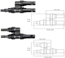 Laden Sie das Bild in den Galerie-Viewer, 1/2/4 Paar Solar Abzweigverbinder 2T/3T Solar Panel Abzweigkabel Steckverbinder für die Solarenergietechnik Verbinder