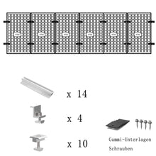 Laden Sie das Bild in den Galerie-Viewer, Aitesen GFBZ012  Solarmodul Alu Halterung Befestigungs-Set für1/2/3/4/5/6/7/8/9/10 x Solarmodul Befestigungssystem Trapezblech PV Befestigungsschiene,