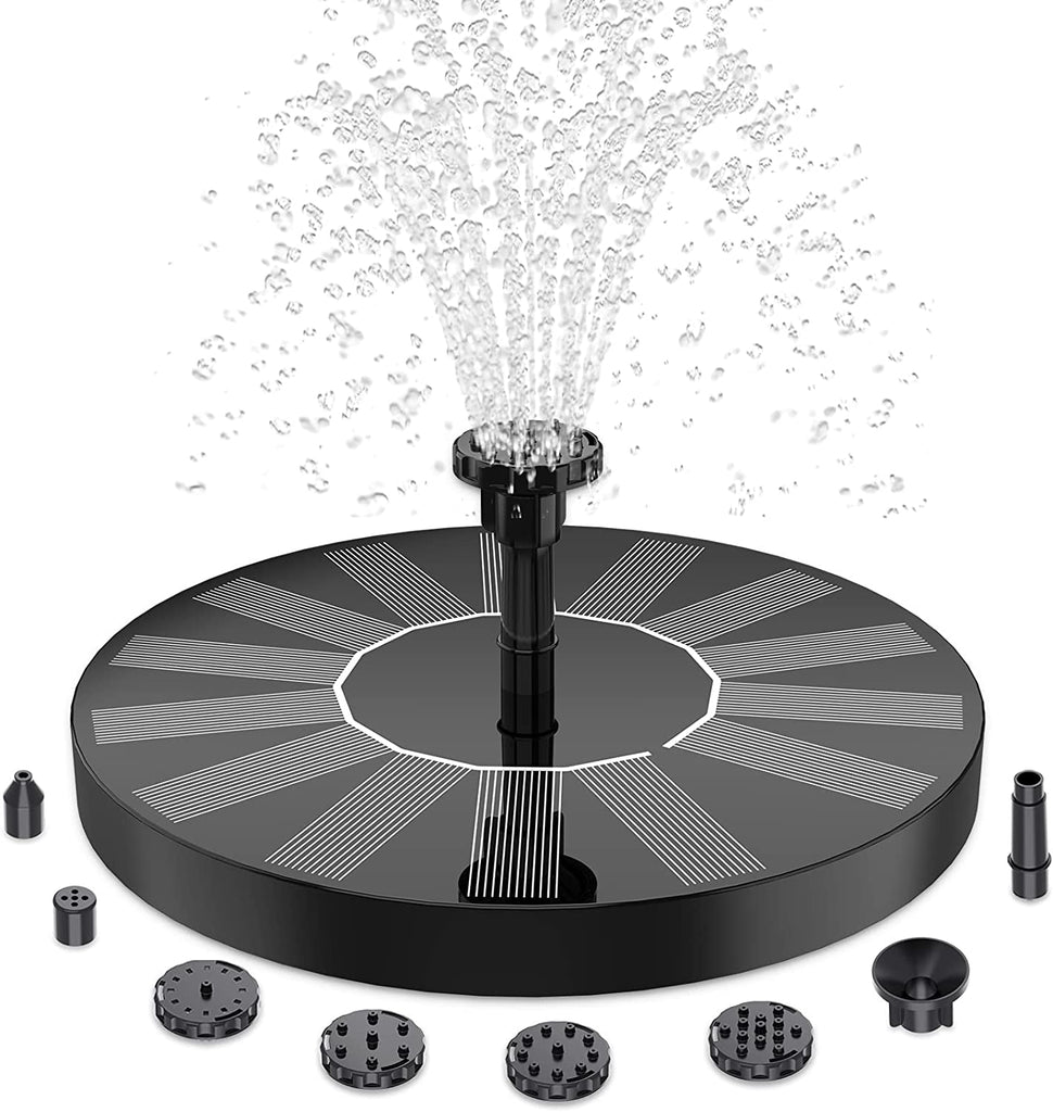 Solar Springbrunnen , Update Solar Teichpumpe mit 6 Effekte Solar Wasserpumpe Solar schwimmender Fontäne Pumpe für Gartenteich Oder Springbrunnen Vogeltränke Fischbecken