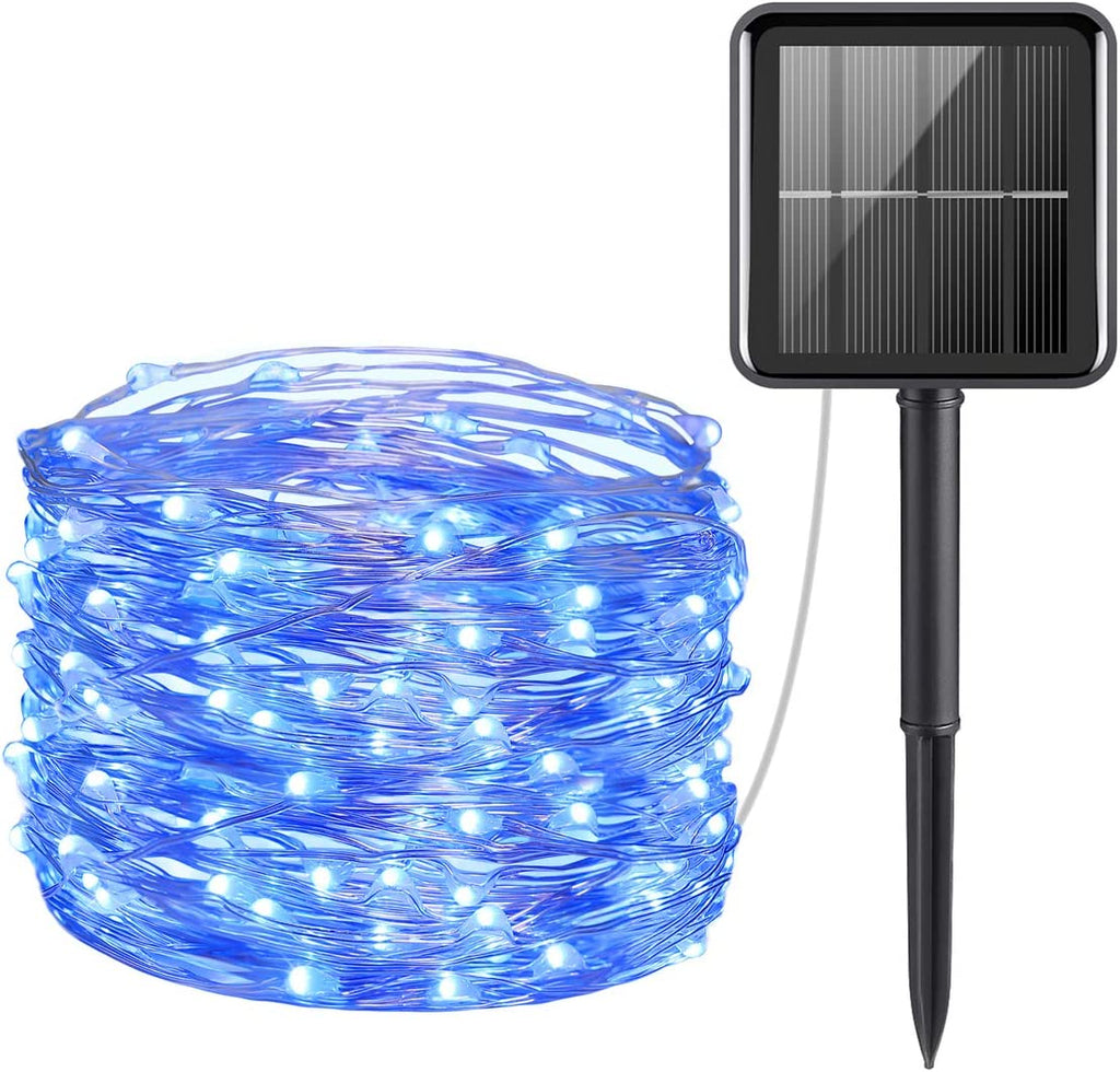 Solar Lichterkette Aussen Kupferdraht,1/2/3/4 pcs 4 Farben 12/22/32M 100/200/300LED Solar Lichterketten IP64 Wasserdicht, 8 Modi  für Garten, Bäume, Terrasse, Weihnachten, Hochzeiten, Partys