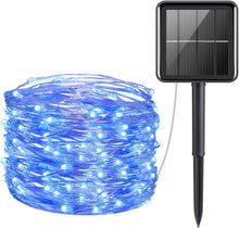 Laden Sie das Bild in den Galerie-Viewer, Solar Lichterkette Aussen Kupferdraht,1/2/3/4 pcs 4 Farben 12/22/32M 100/200/300LED Solar Lichterketten IP64 Wasserdicht, 8 Modi  für Garten, Bäume, Terrasse, Weihnachten, Hochzeiten, Partys