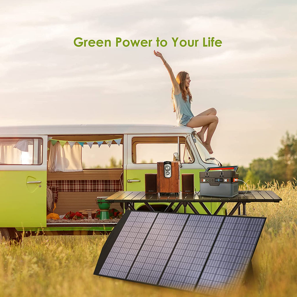 ALLPOWERS Faltbares Solarpanel 200W Solarmodul Solarladegerät Speziell US Solarzelle mit MC-4 Ausgang für Tragbare Powerstation Solargenerator Camping Wohnmobil Caravan Gartenhäuse Reise Boot Laptop