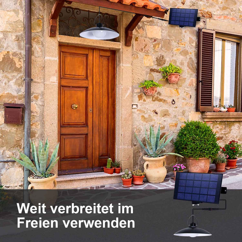 Solar Hängelampen IP65 Wasserdichte Solar Pendelleuchte für Außen,Solar Hängelampen mit 3,2m Verlängerungskabeln,Innen Solarlampen für Garten Hof Garage Veranda Haustür